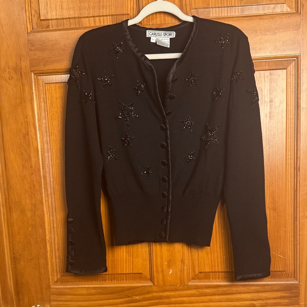 Women’s size L 100% virgin wool Vintage Carlisle Sport cardigan
